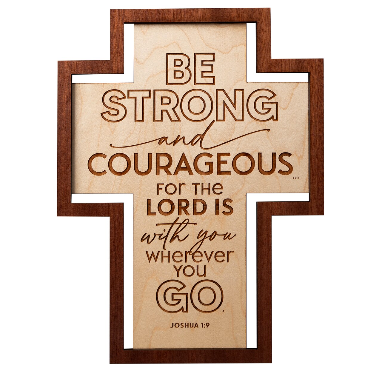 Dexsa Be Strong Inspirational Laser-Cut Wood Cross Plaque 7.5 inches x 10 inches